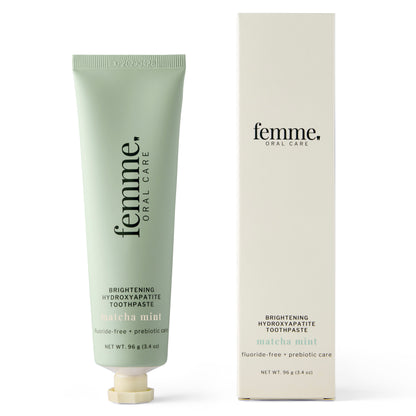 Femme Oral Care Matcha Mint Hydroxyapatite Toothpaste and Carton