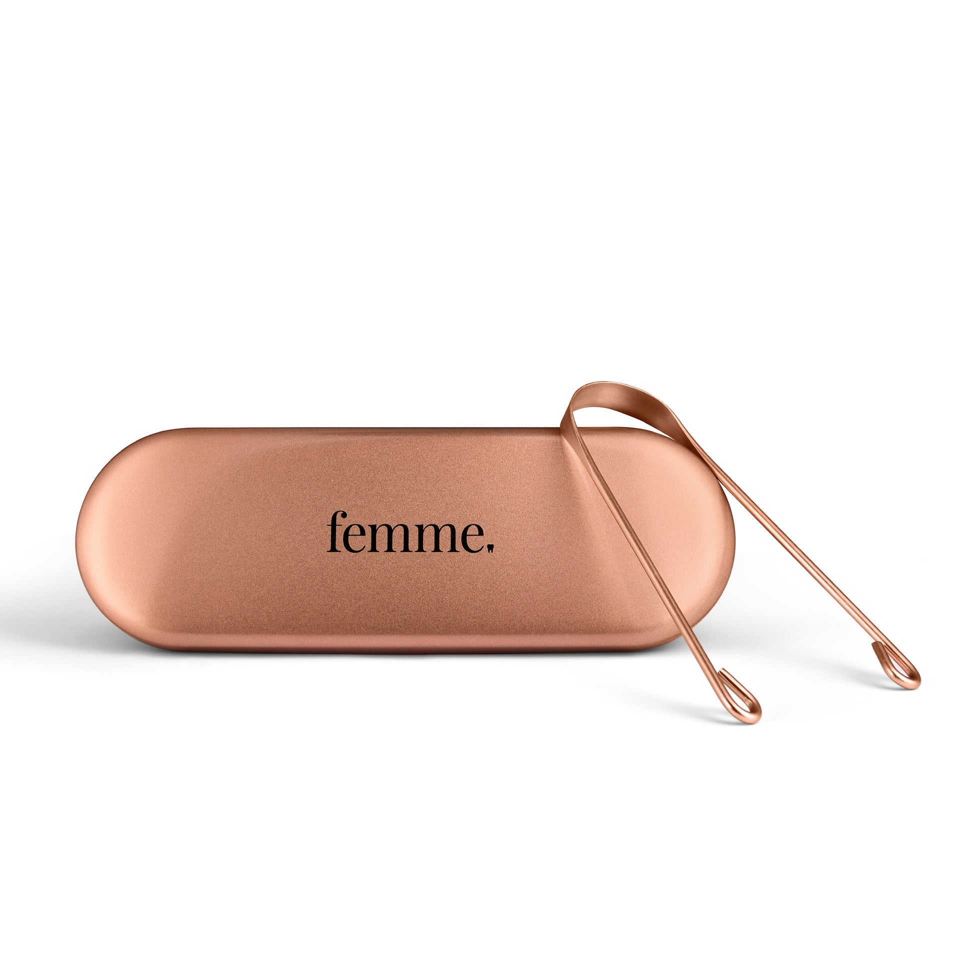 Rose Gold Copper Tongue Scraper with Carrying Case