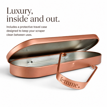 Femme Copper Tongue Scraper with Luxury Carrying Case